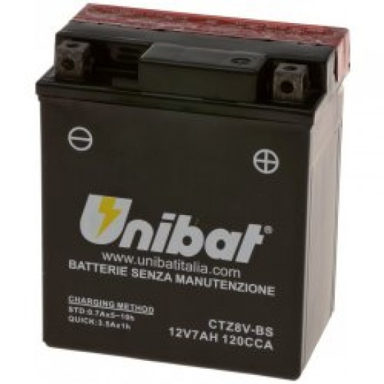 UNIBAT - Baterie fără întreținere CTZ8V-BS UNIBAT - Baterie fără întreținere CTZ8V-BS