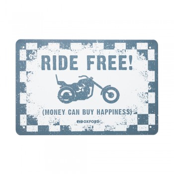 OXFORD - Plăcuță metalică decorativă - RIDE FREE - 30x20cmx0.25mm