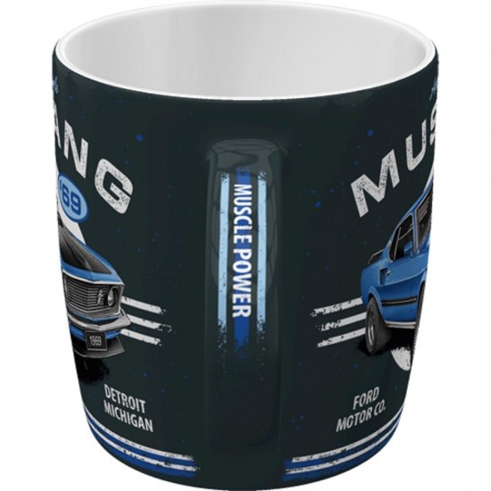 Cană ceramică 330 ml - Ford Mustang 1969 Mach 1 Albastru