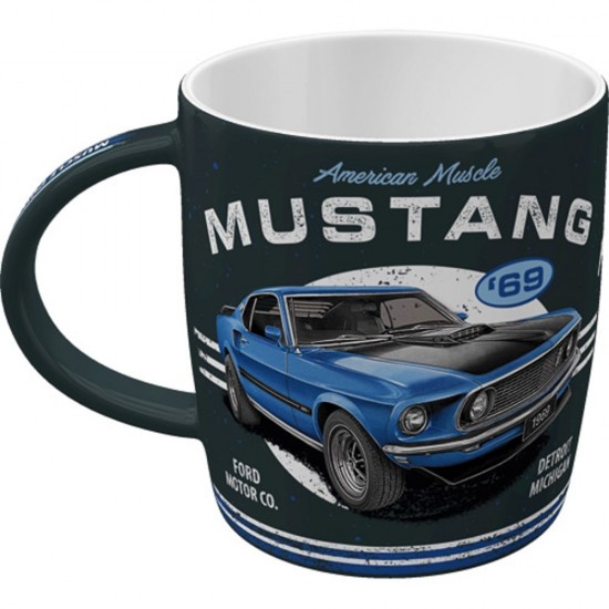 Cană ceramică 330 ml - Ford Mustang 1969 Mach 1 Albastru