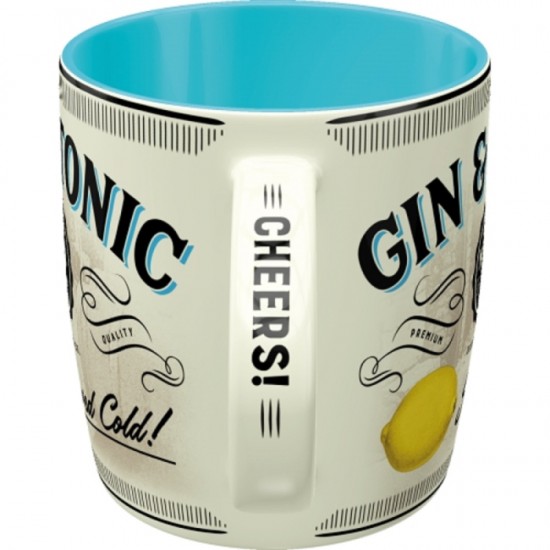 Cană ceramică 330 ml - Gin & Tonic Served Cold - Gin Tonic Servit Rece