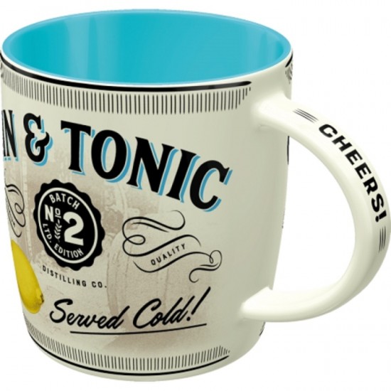Cană ceramică 330 ml - Gin & Tonic Served Cold - Gin Tonic Servit Rece