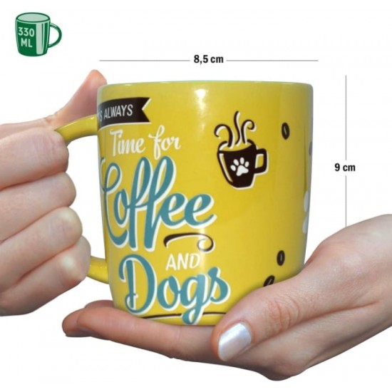 Cană ceramică 330ml - Coffee And Dogs - Cafea și Catei