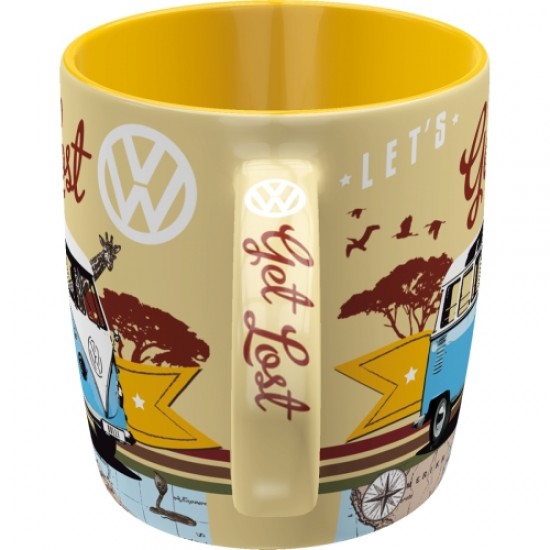 Cană ceramică 330ml - Volkswagen Bulli - Let's get lost - Hai să rătăcim