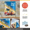 Carte Poștală metalică - 24H Le Mans Racing Poster Blue - Afis Albastru Al Cursei Lemans