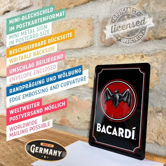 Carte Poștală metalică - Bacardi