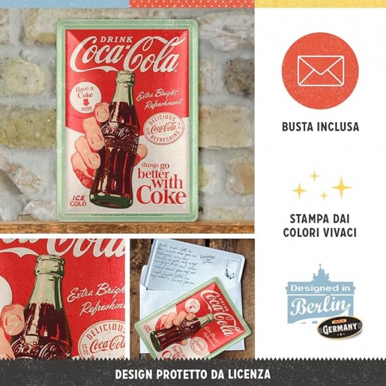 Carte Poștală metalică - Coca-Cola Better With Coke