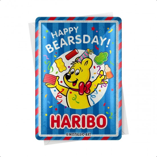 Carte Poștală metalică - Haribo Happy Bearsday - la Multi Ani Ursule