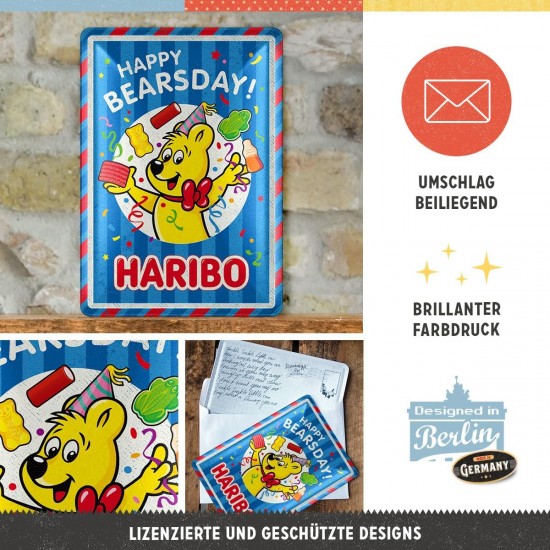 Carte Poștală metalică - Haribo Happy Bearsday - la Multi Ani Ursule