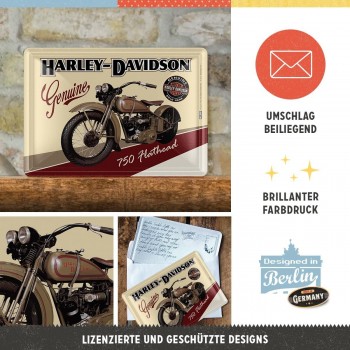 Carte Poștală metalică - Harley-Davidson Flathead