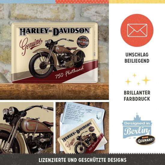 Carte Poștală metalică - Harley-Davidson Flathead Carte Poștală metalică - Harley-Davidson Flathead