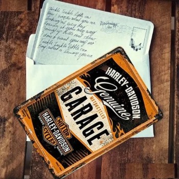 Carte Poștală metalică - Harley-Davidson Garage - Garaj