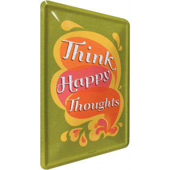 Carte Poștală metalică - Think Happy Thoughts - Gandeste Lucruri Fericite