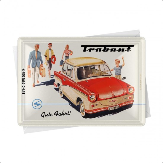 Carte Poștală metalică - Trabant - Drum Bun Carte Poștală metalică - Trabant - Drum Bun