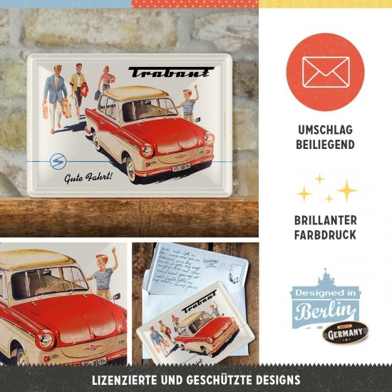 Carte Poștală metalică - Trabant - Drum Bun Carte Poștală metalică - Trabant - Drum Bun