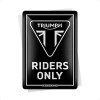 Carte Poștală metalică - Triumph Riders Only - Doar Soferi de Triumph