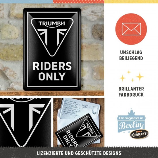 Carte Poștală metalică - Triumph Riders Only - Doar Soferi de Triumph