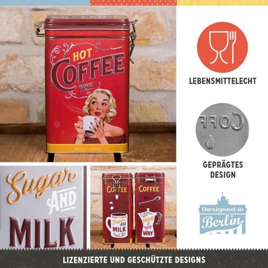 Cutie Metal Capac Etans L Hot Coffee Now - Cafea Fierbinte Chiar Acum