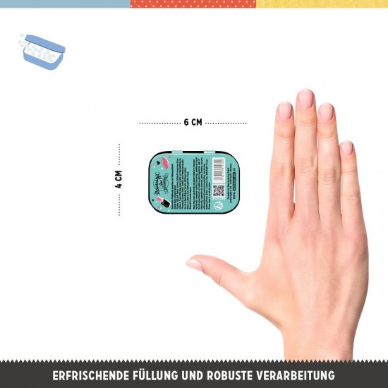 Cutie metalică de buzunar – Design retro Pink Glam – bomboane mentolate