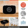 Cutie metalică de buzunar - XL Mercedes-Benz Logo Negru și Argintiu