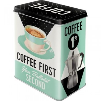 Cutie metalică L - Coffee First - Mai Intai Cafeaua
