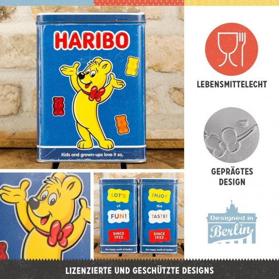 Cutie metalică L - Haribo Enjoy The Taste Blue - Bucurati - Va de Gust - Albastru
