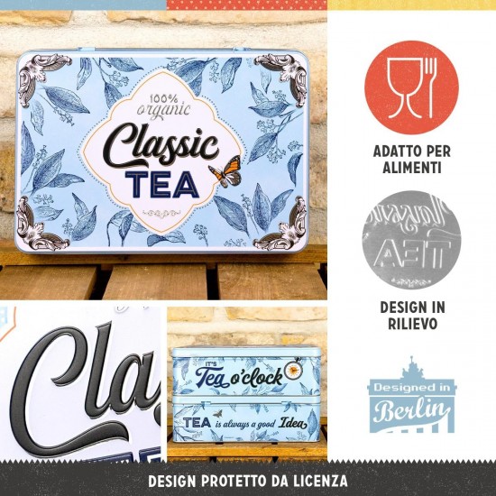 Cutie metalică plată - Classic Tea