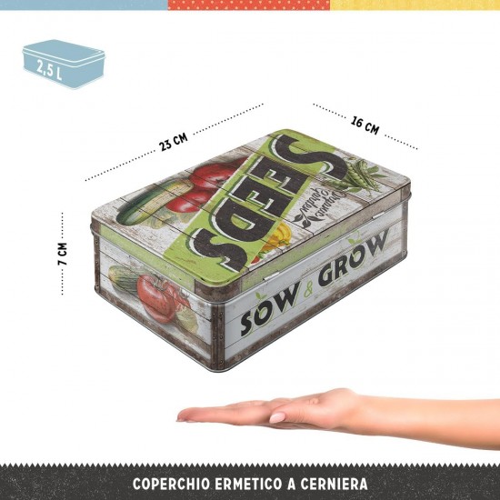 Cutie metalică plată - Garden Seeds