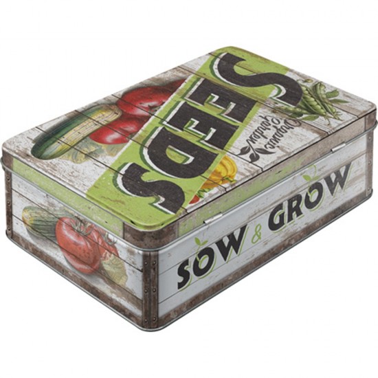 Cutie metalică plată - Garden Seeds