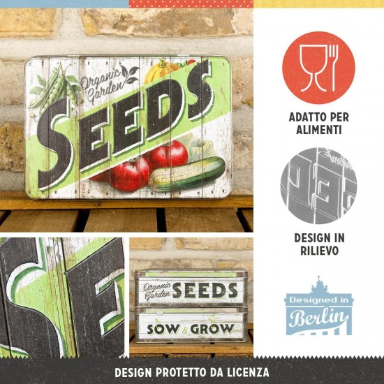 Cutie metalică plată - Garden Seeds