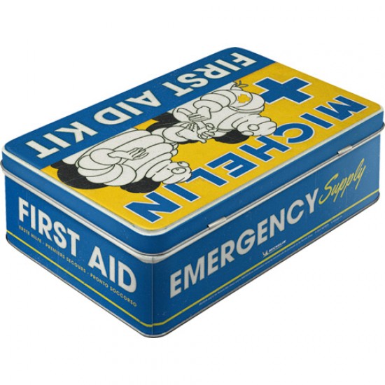 Cutie metalică plată - Michelin - Design retro First Aid Kit - decorativă