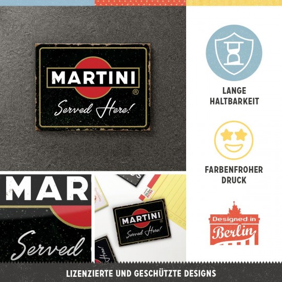 Magnet 6 x 8cm -  Martini - Served Here - Martini - Servit Aici