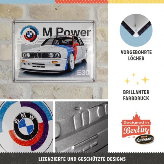 Placă 30 x 40 - BMW Motorsport M Power E30 Placă 30 x 40 - BMW Motorsport M Power E30