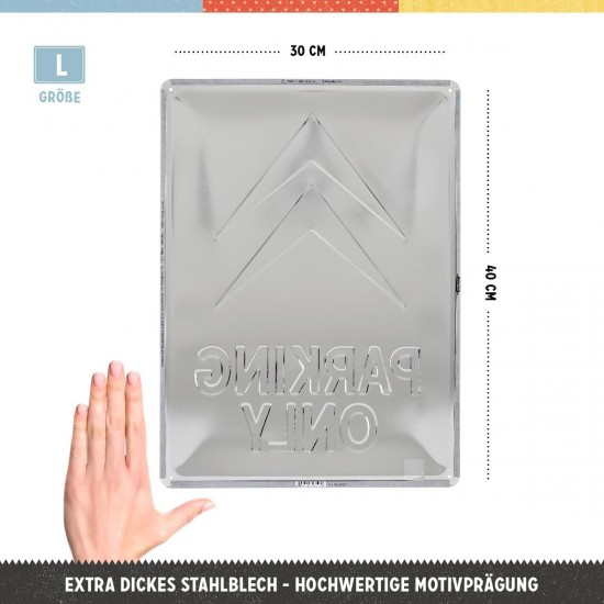 Placă 30 x 40 - Citroen - Parking Only - Parcare Doar pentru Citroen