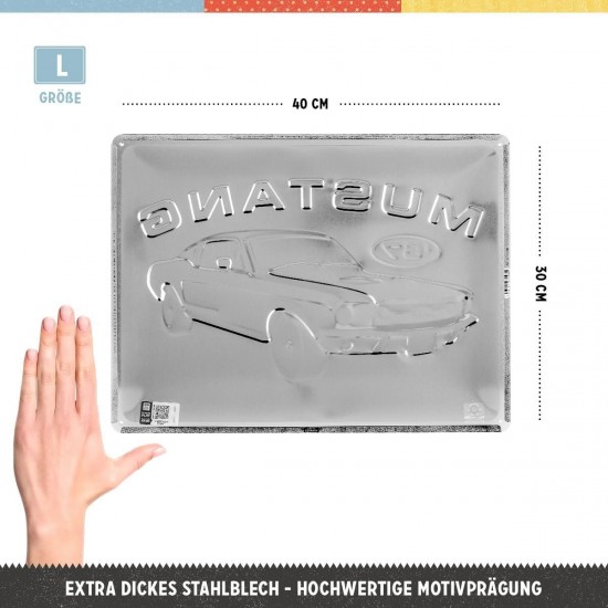 Placă 30 x 40 - Ford Mustang - Gt 1967 Red - Rosu Placă 30 x 40 - Ford Mustang - Gt 1967 Red - Rosu