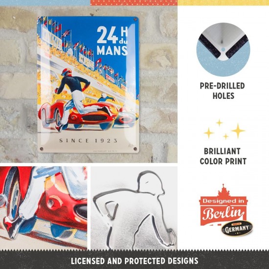 Placă Decor 30 x 40 - 24H Le Mans Racing Afis Albastru