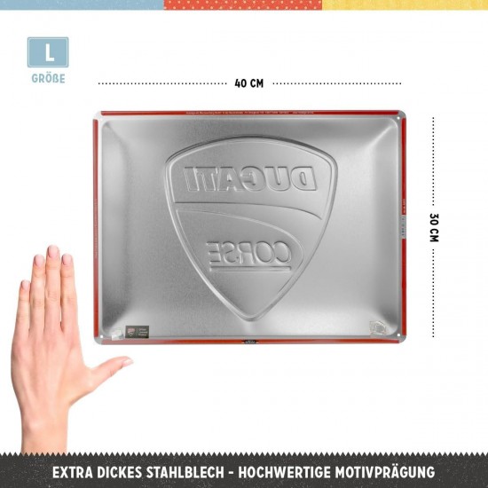 Placă Decor 30 x 40 - Ducati Corse Logo Steag de Curse