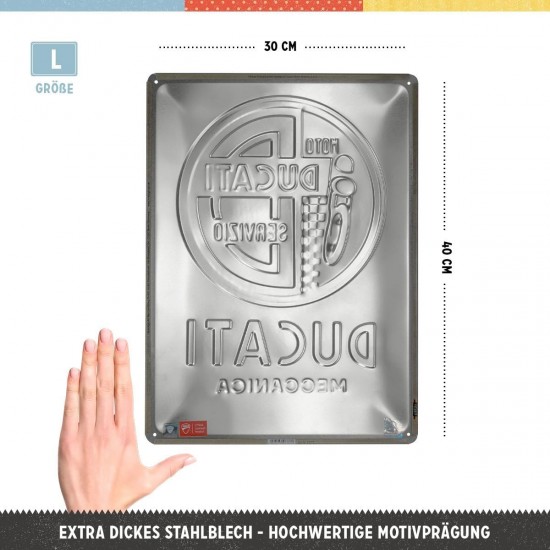 Placă Decor 30 x 40 - Ducati Moto Servizio Meccanica - Service Mecanic