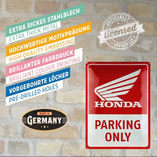 Placă Decor 30 x 40 - Honda Mc - Parking Only - Parcare Doar pentru Honda