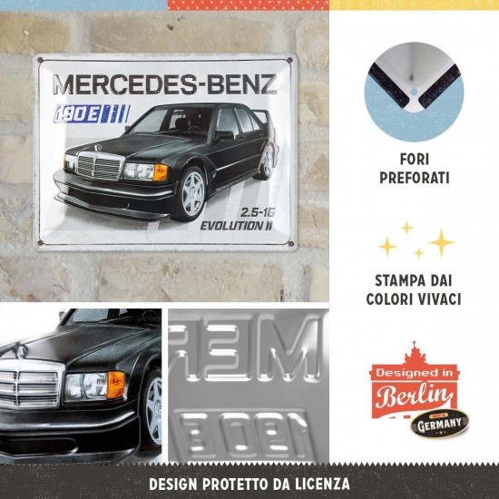 Placă Decor 30 x 40 - Mercedes-Benz 190 E 2.5 - 16 Evolution Ii