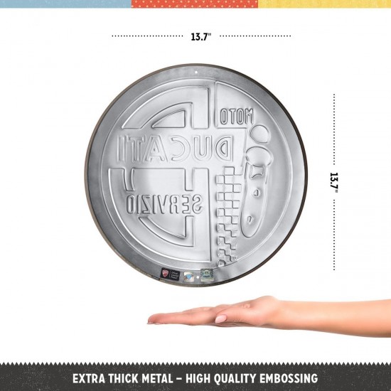 Placă decor 35cm - Ducati Moto Servizio - Service Moto