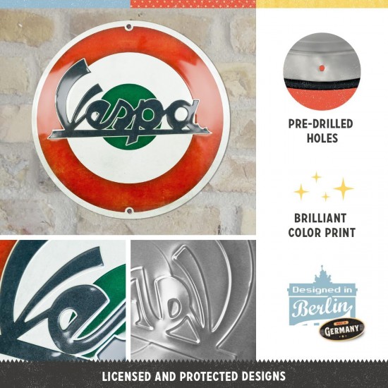 Placă decor 35cm - Vespa Logo Italian