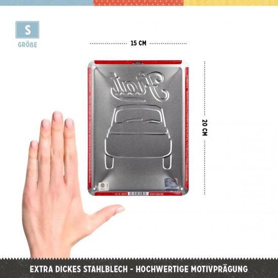 Placă Decor metalică 15 x 20 - Fiat 500 - The Italian Classic - Clasicul Italienesc