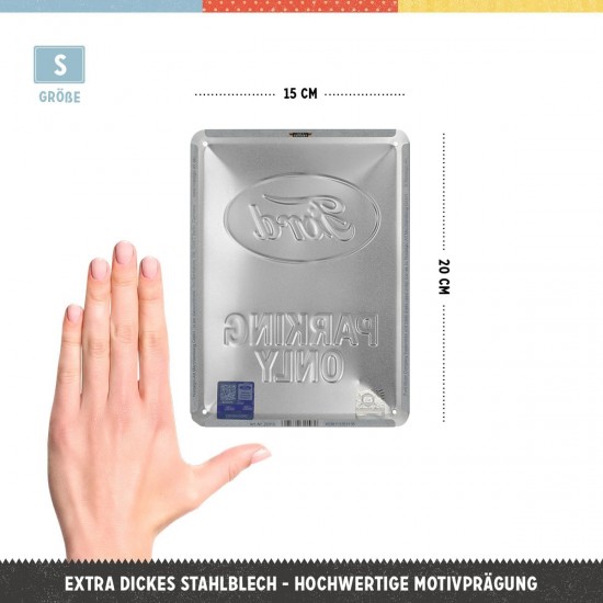 Placă Decor metalică 15 x 20 - Ford - Parking Only - Parcare Numai pentru Ford