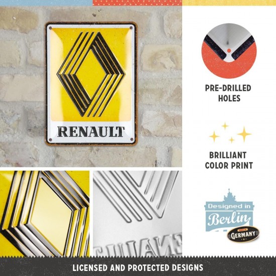 Placă Decor metalică 15 x 20 - Renault Logo 1972