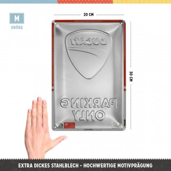 Placă Decor metalică 20 x 30 - Ducati Parking Only - Parcare Doar pentru Ducati Placă Decor metalică 20 x 30 - Ducati Parking Only - Parcare Doar pentru Ducati