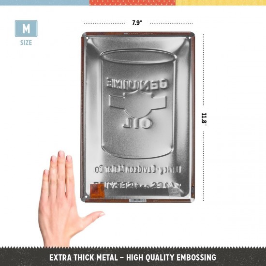 Placă Decor metalică 20 x 30 - Harley Davidson Genuine Oil Can - Butoi de Ulei Autentic