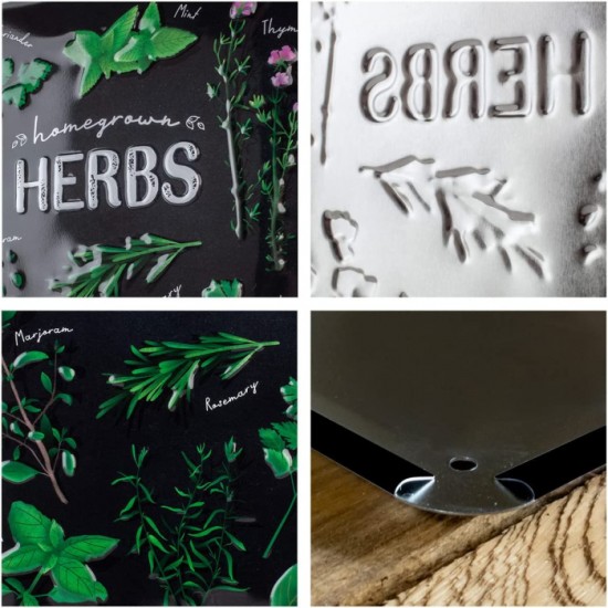 Placă Decor metalică 20 x 30 - Homegrown Herbs - Verdeturi Crescute Acasa