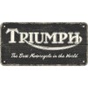 Placă Decor metalică cu Șnur 10 x 20 - Triumph - Logo Negru Fundal de Lemn