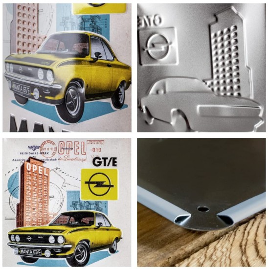 Placă metalică 15 x 20cm -  Opel - Manta Gt/E Collaj